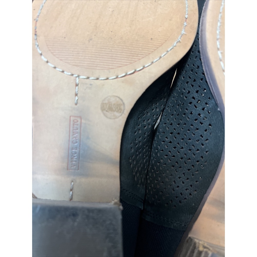 Vince Camuto Perforated Suede Ankle Booties Palmina Black 8.5 - Picture 12 of 12